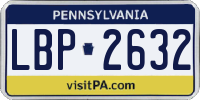 PA license plate LBP2632