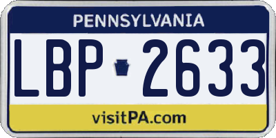 PA license plate LBP2633