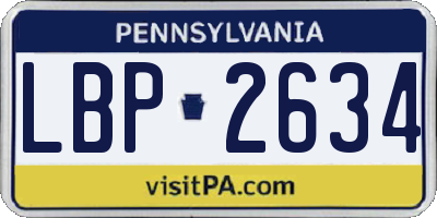 PA license plate LBP2634