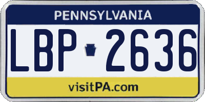 PA license plate LBP2636