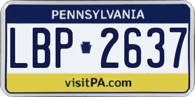 PA license plate LBP2637
