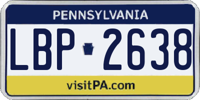 PA license plate LBP2638