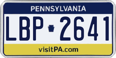 PA license plate LBP2641