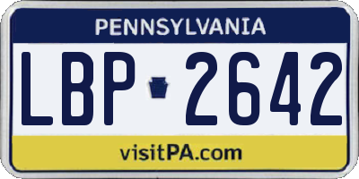 PA license plate LBP2642
