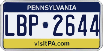 PA license plate LBP2644