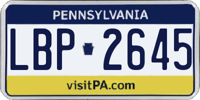 PA license plate LBP2645