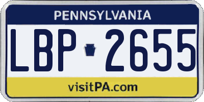 PA license plate LBP2655