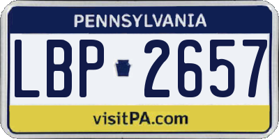 PA license plate LBP2657