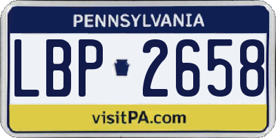 PA license plate LBP2658