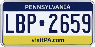 PA license plate LBP2659