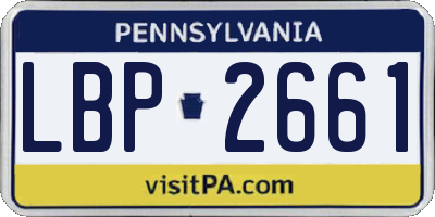 PA license plate LBP2661