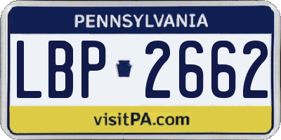 PA license plate LBP2662