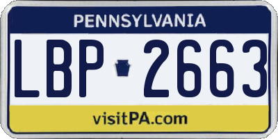 PA license plate LBP2663