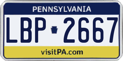 PA license plate LBP2667