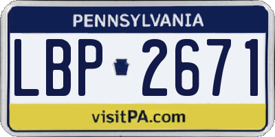 PA license plate LBP2671