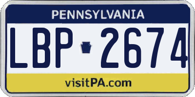 PA license plate LBP2674