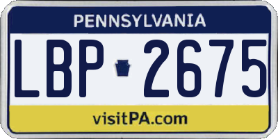 PA license plate LBP2675