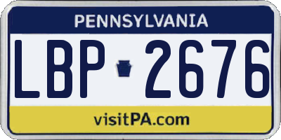 PA license plate LBP2676