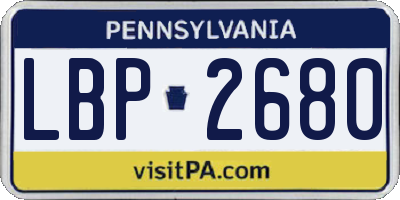 PA license plate LBP2680