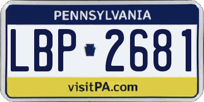 PA license plate LBP2681