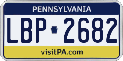 PA license plate LBP2682