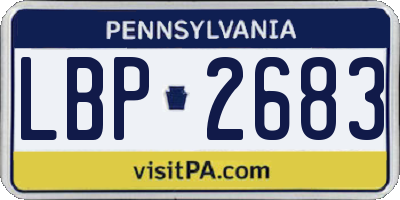 PA license plate LBP2683