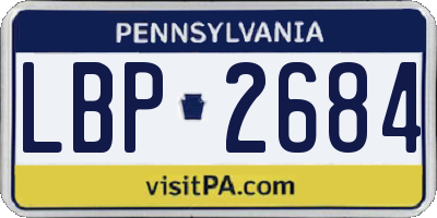 PA license plate LBP2684