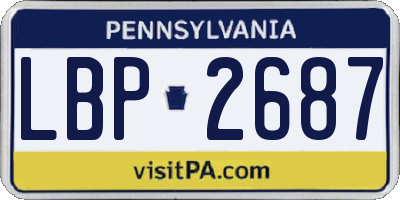 PA license plate LBP2687