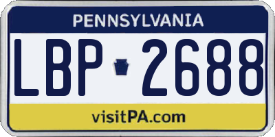 PA license plate LBP2688