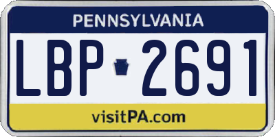 PA license plate LBP2691