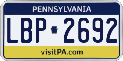 PA license plate LBP2692