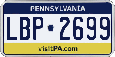 PA license plate LBP2699
