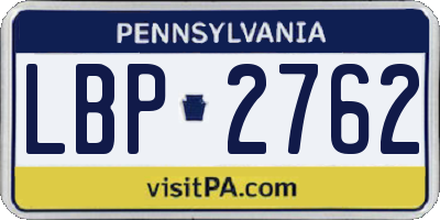 PA license plate LBP2762