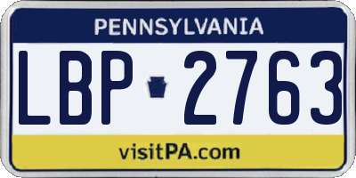 PA license plate LBP2763