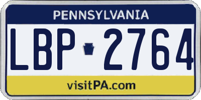 PA license plate LBP2764