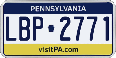 PA license plate LBP2771