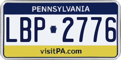 PA license plate LBP2776