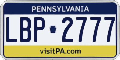 PA license plate LBP2777
