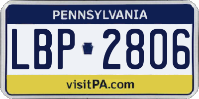 PA license plate LBP2806