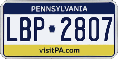 PA license plate LBP2807