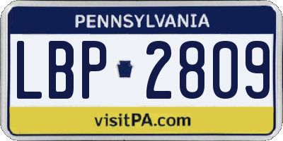 PA license plate LBP2809