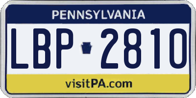PA license plate LBP2810