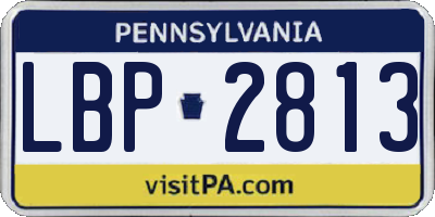 PA license plate LBP2813