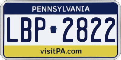 PA license plate LBP2822