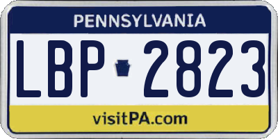 PA license plate LBP2823