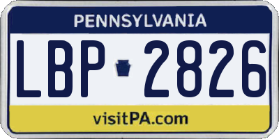 PA license plate LBP2826