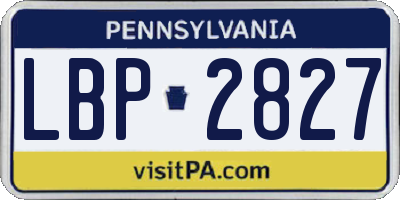 PA license plate LBP2827