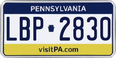 PA license plate LBP2830