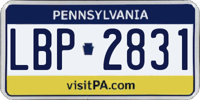 PA license plate LBP2831