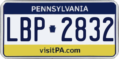 PA license plate LBP2832